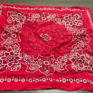 Early Vintage Fast Color Red Bandana 100% Cotton Made in USA